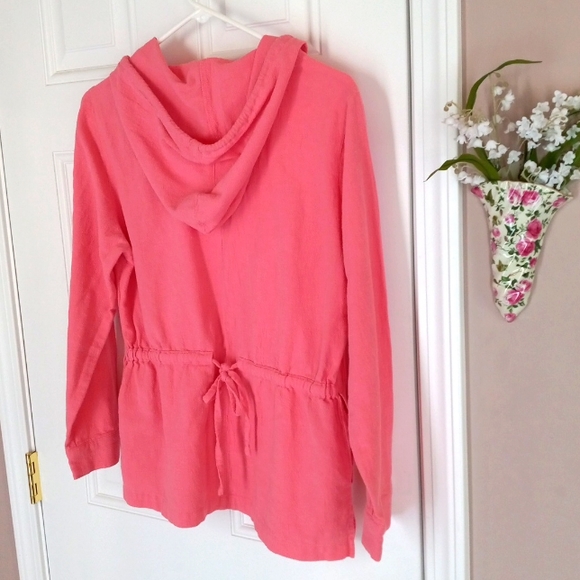 🍑 Beautiful NorthStyle Hot Peach Hoodie Tunic Top or Cover-up! Size Medium 🍑 - Picture 3 of 5